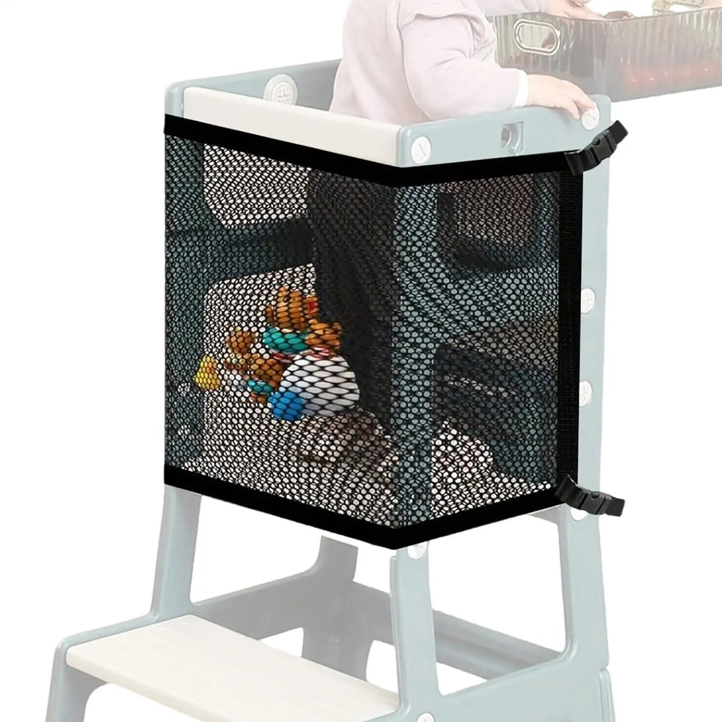 Baby Chair Safety Net Kids Tower Chair Safety Netting 4-Sided Protection Step Tool Mesh Barrier For Child Playing Studying