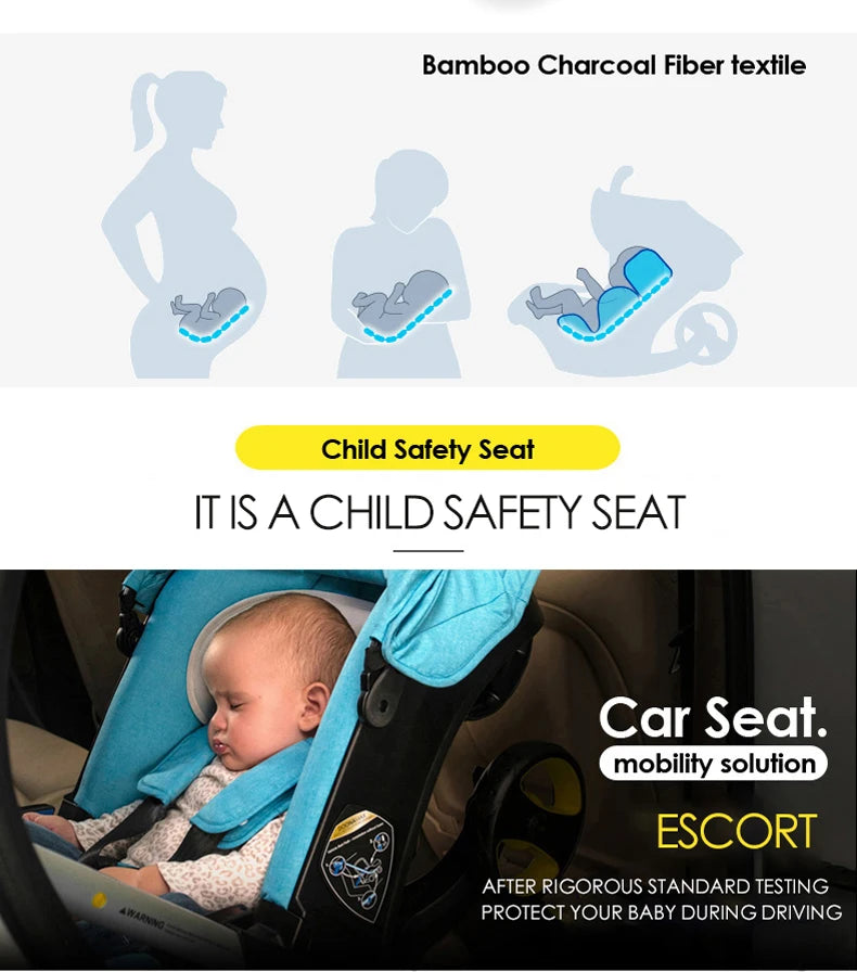 Baby Stroller 4 in 1 With Car Seat Baby Pram High Landscope Folding Baby Carriage Prams For Newborns Cart 3 in 1