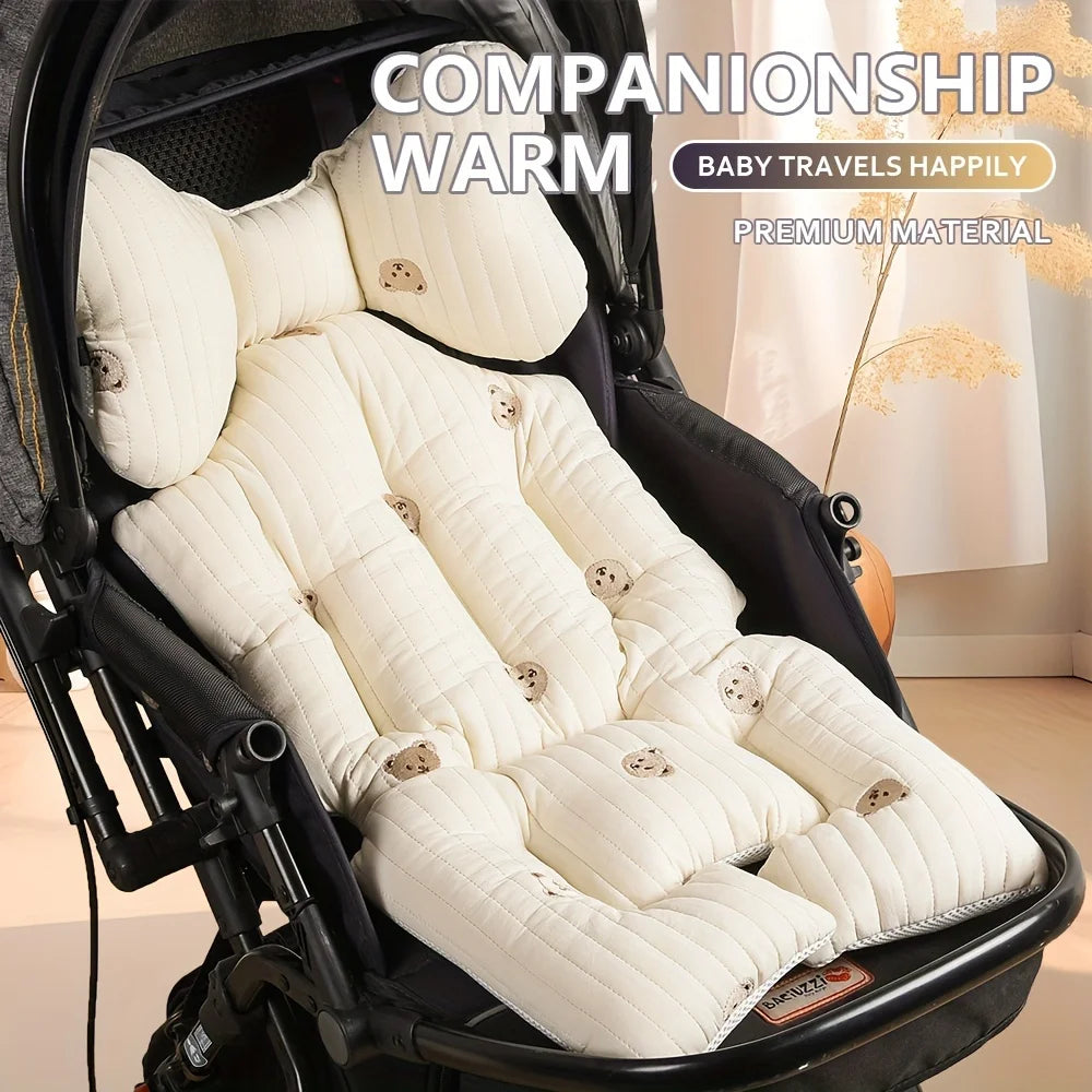 Thicken Baby Stroller Seat Cushion Pad for Car Puchair Liner Mat Cotton Breathable Cart Mattress Infant Newborn Pram Accessories