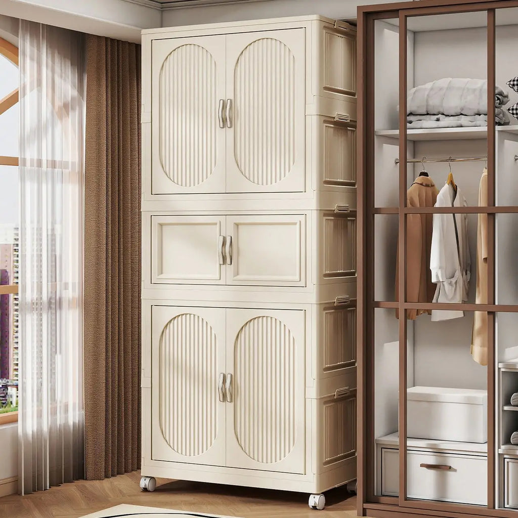 Children's Wardrobe Baby Closet Home Use Clothes & Quilt Storage Cabinet Primary School Student Clothing Organizer Folding Home