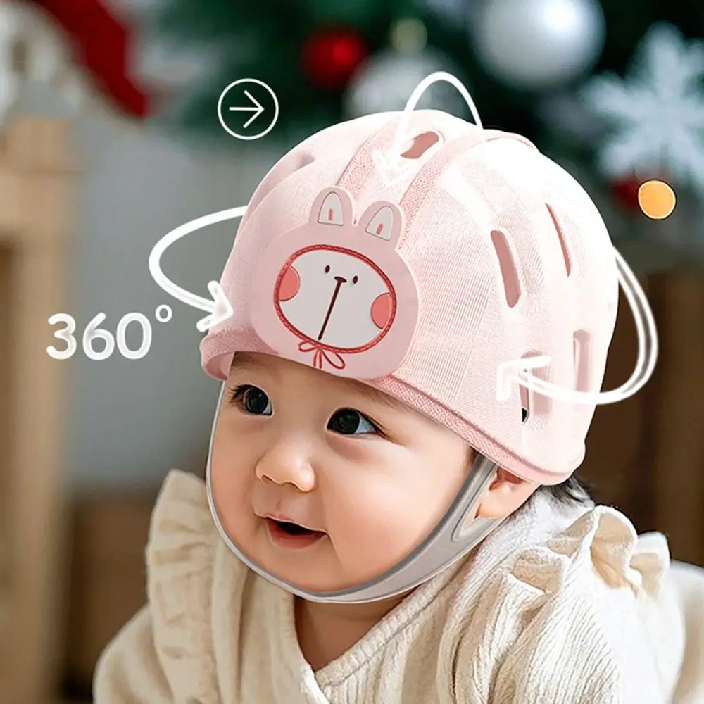 No Bumps Baby Safety Helmet 360-Degree Protection Adjustable Infant Head Protector Shock Absorbing Breathable Newborn Bumper Cap