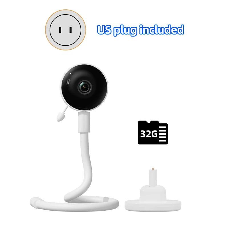 DANMINI 1080P Tuya Smart Baby Monitor Camera Indoor IP Camera Two Way Camera Infrared Night Vision Temperature Detection