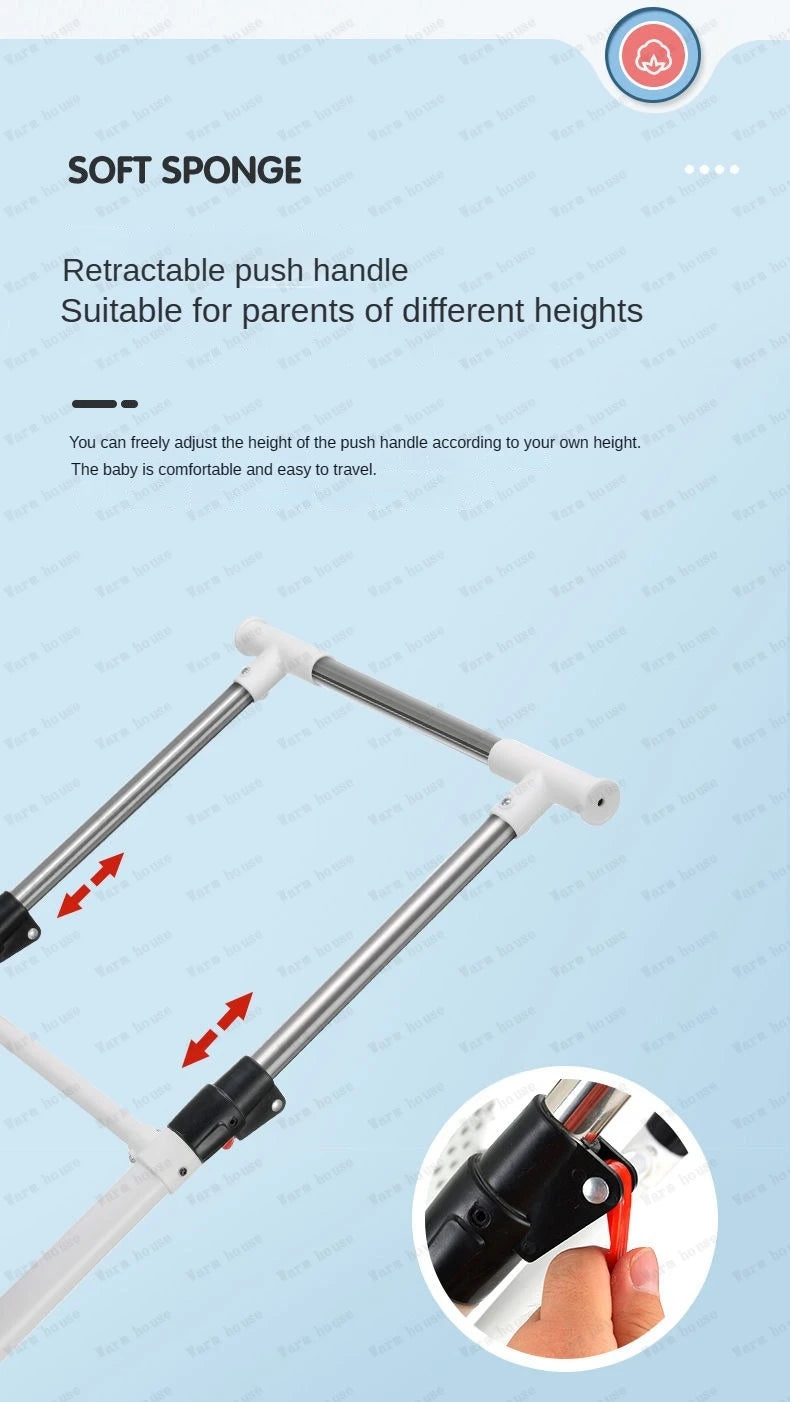 Double Portable Baby Carriage Twins Stroller Infant Stroller Foldable Second-child Baby Stroller Four-wheeled Twin Stroller