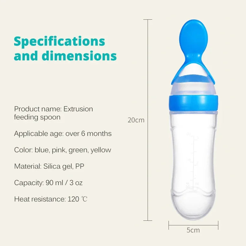 Baby Spoon Squeezing Feeding Bottle Feeder Silicone Spoons for Feeding Kids Toddler Cutlery Utensils Babies Accessories Newborn