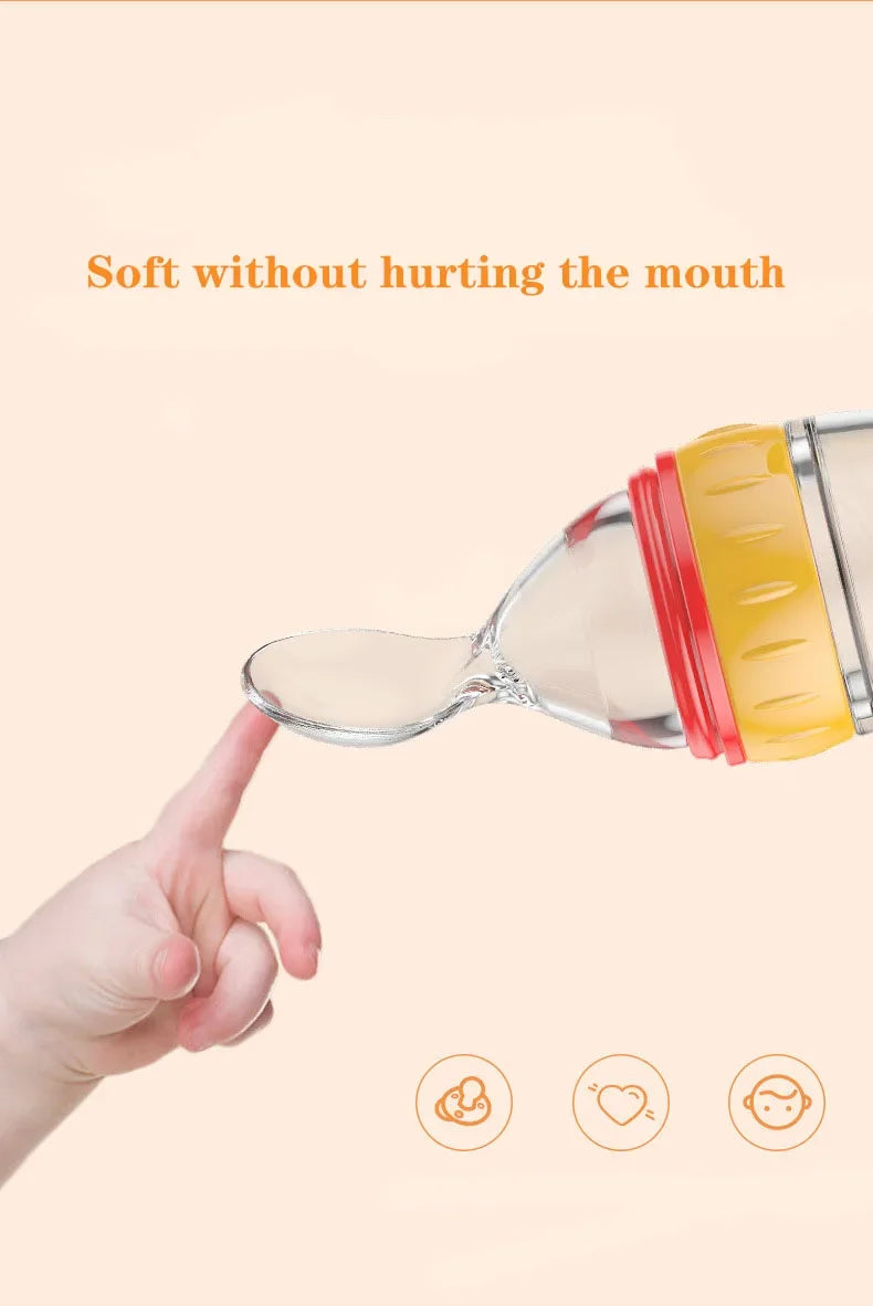 Baby Spoon Squeezing Feeding Bottle Feeder Silicone Spoons for Feeding Kids Toddler Cutlery Utensils Babies Accessories Newborn