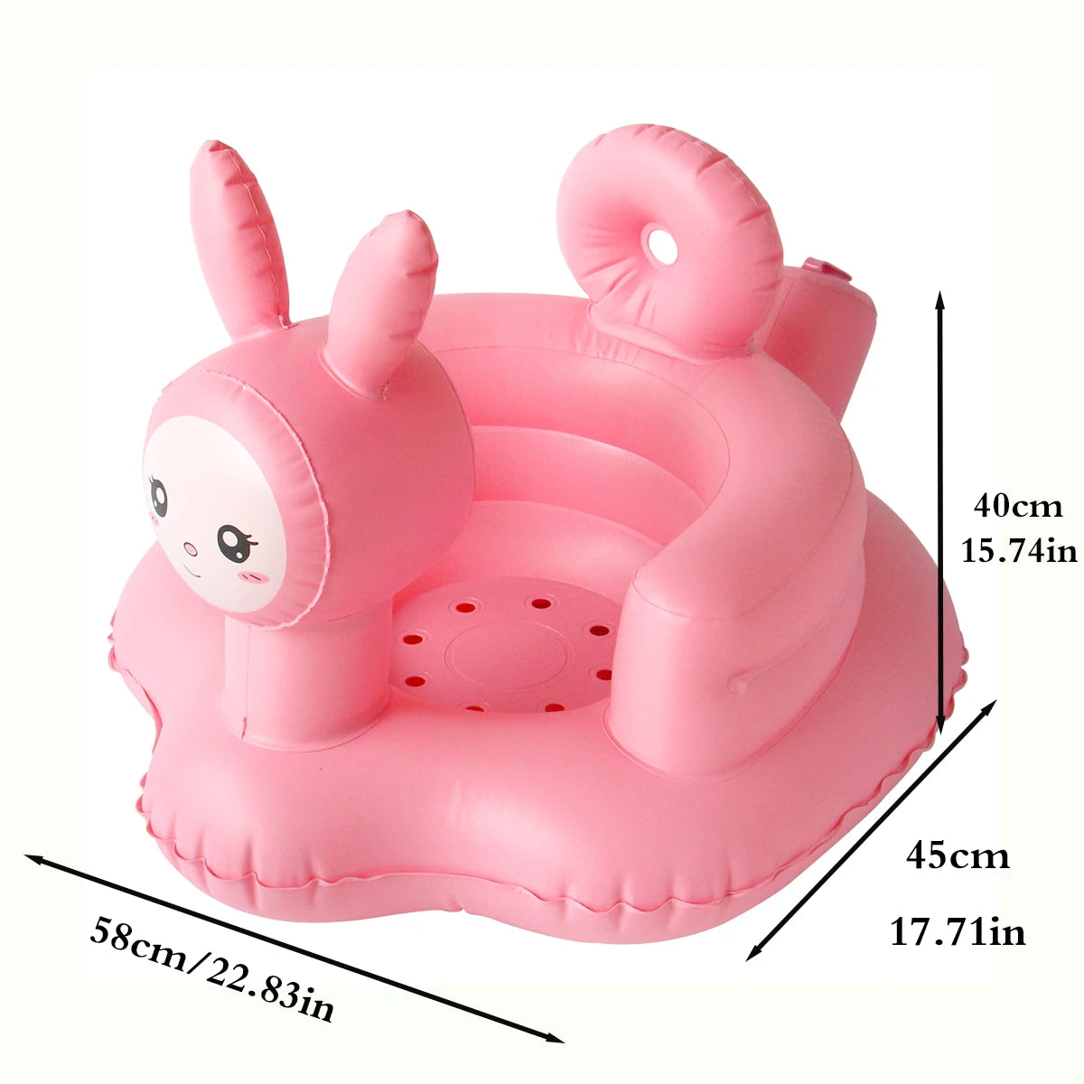 2025 New Inflatable Baby Seat with Full Enclosure, Comfortable PVC Sit Me Up Baby Chair, Built in Air Pump Blow Up Sitting Sofa