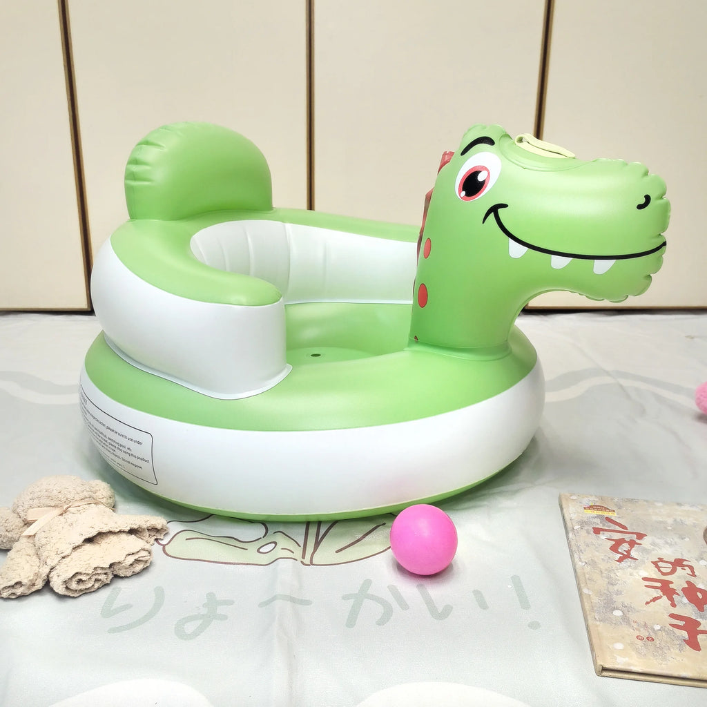 2025 New Inflatable Baby Seat with Full Enclosure, Comfortable PVC Sit Me Up Baby Chair, Built in Air Pump Blow Up Sitting Sofa
