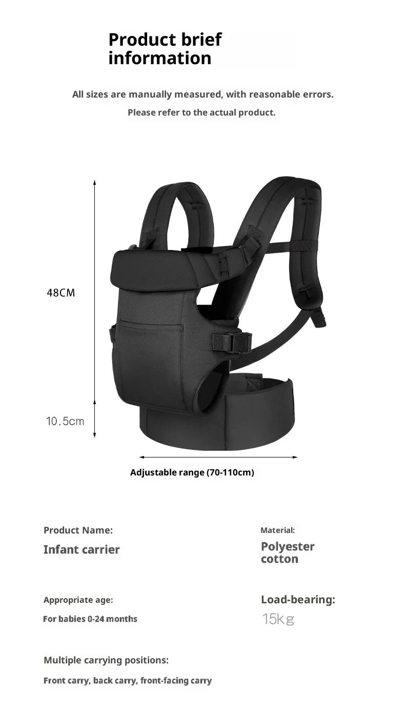 AIEBAO Baby Carrier Portable Toddler Wrap Shoulders Multifunctional Strap Infant Bag Adjustable Hipseat Shoulder Sling