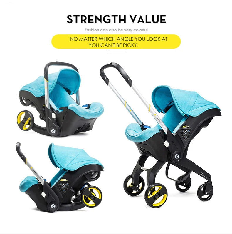 Baby Stroller 4 in 1 With Car Seat Baby Pram High Landscope Folding Baby Carriage Prams For Newborns Cart 3 in 1