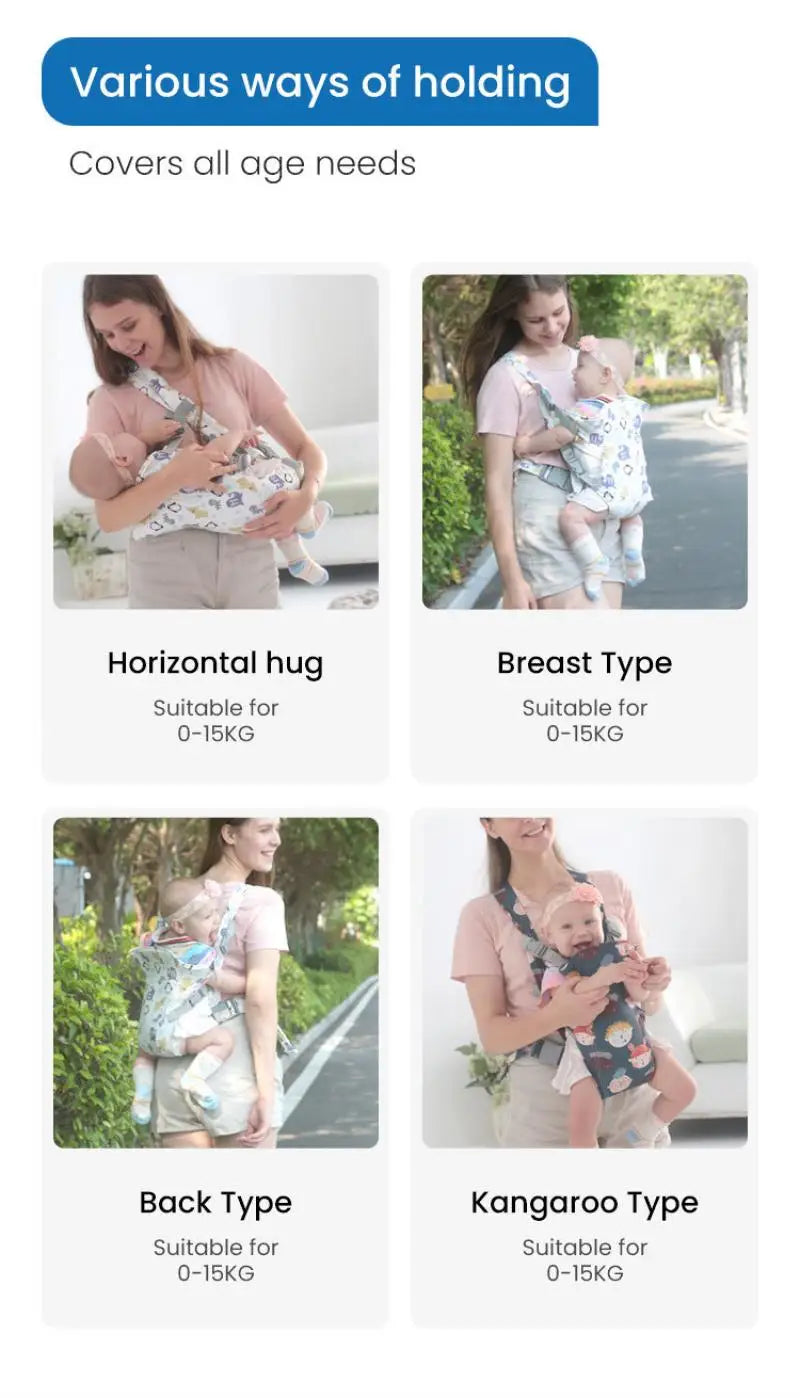 Multi-Functional Baby Carrier Front Carry Horizontal Waist Stool Newborn Carriers Breathable Adjustable Ergonomic Babies Items