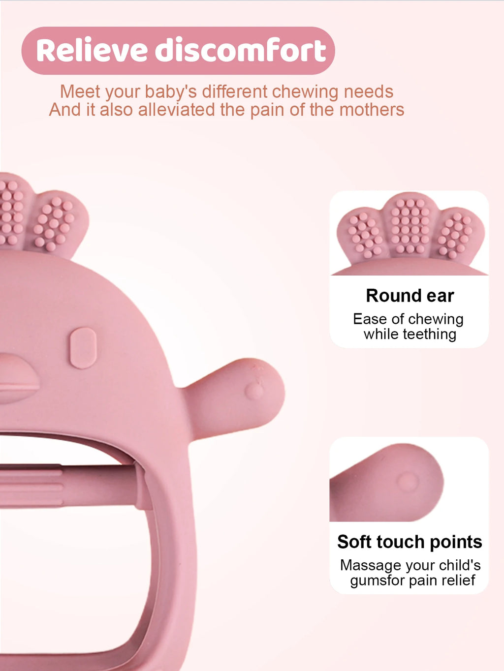 1PC Baby Teether Gloves Kids Teething Silicone Newborn Dental Care Gums Anti-eating Hand Molar Stick Baby Accessories