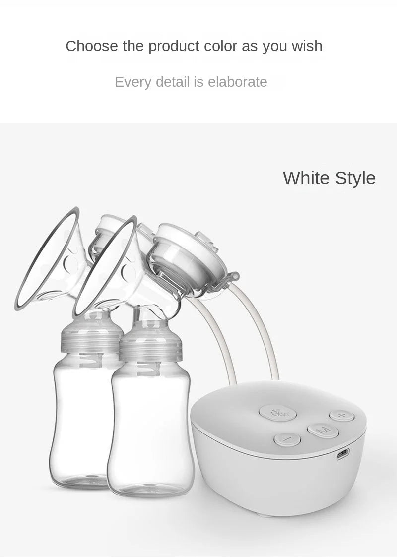 Double Electric Breast Pump USB Electric Breast Pump With Baby Milk Bottle Cold Heat Pad BPA Free Powerful Breast Pumps