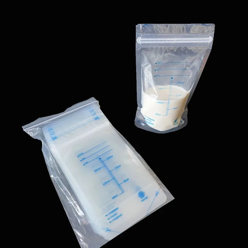 200ml Breast Milk Storage Bags, BPA Free Milk Freezer Bags for Baby Food, Safe Feeding Bag Compatible with Breast Pump