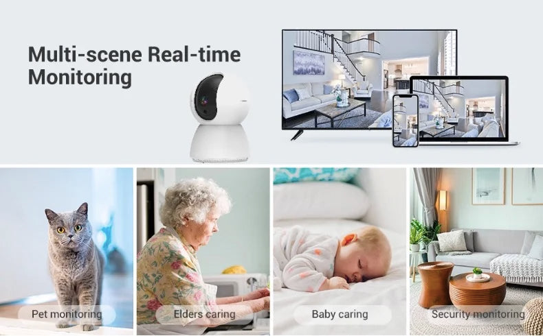 Baby Monitor Camera Indoor Security IP Camera 2K Resolution with Pan Tilt Zoom/ Motion Alerts Ideal for Baby and Pet