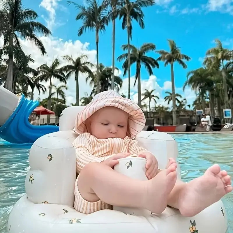 Baby Inflatable Sofa Chair Portable Inflatable Sofa Pool Float Baby Seat Back Support Anti-Fall Baby Bath Stool