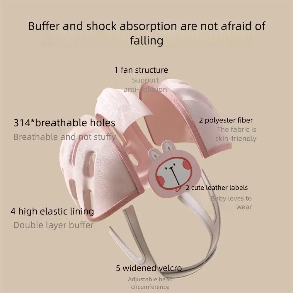 No Bumps Baby Safety Helmet 360-Degree Protection Adjustable Infant Head Protector Shock Absorbing Breathable Newborn Bumper Cap