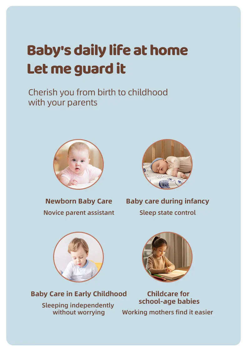DANMINI 1080P Tuya Smart Baby Monitor Camera Indoor IP Camera Two Way Camera Infrared Night Vision Temperature Detection