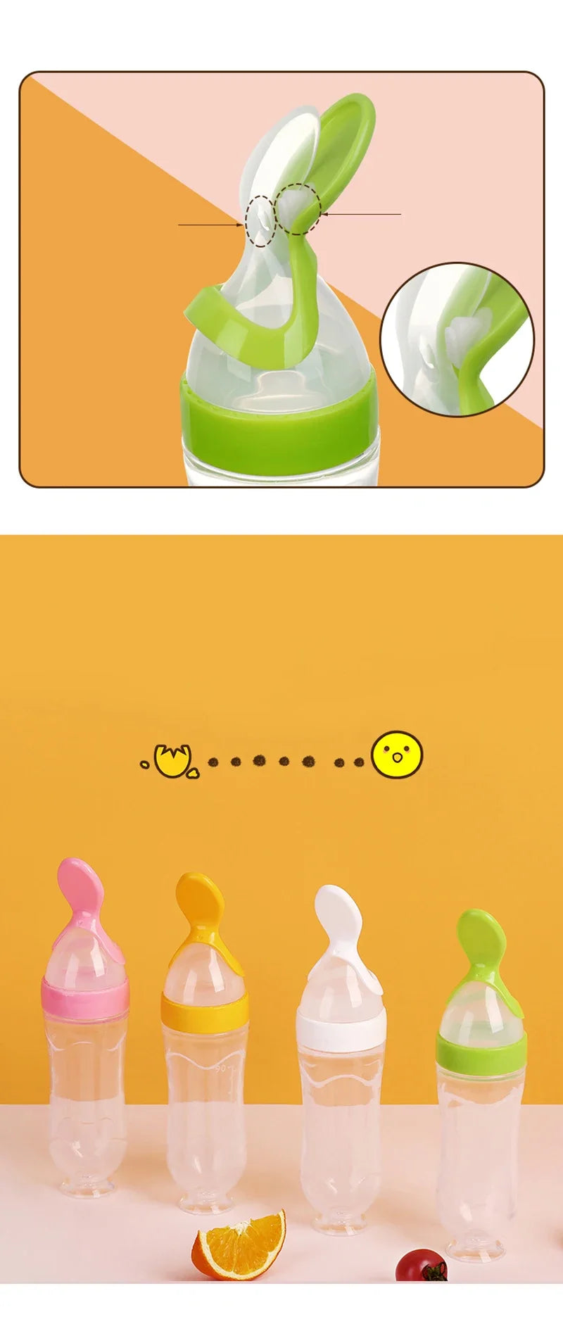 Baby Spoon Squeezing Feeding Bottle Feeder Silicone Spoons for Feeding Kids Toddler Cutlery Utensils Babies Accessories Newborn