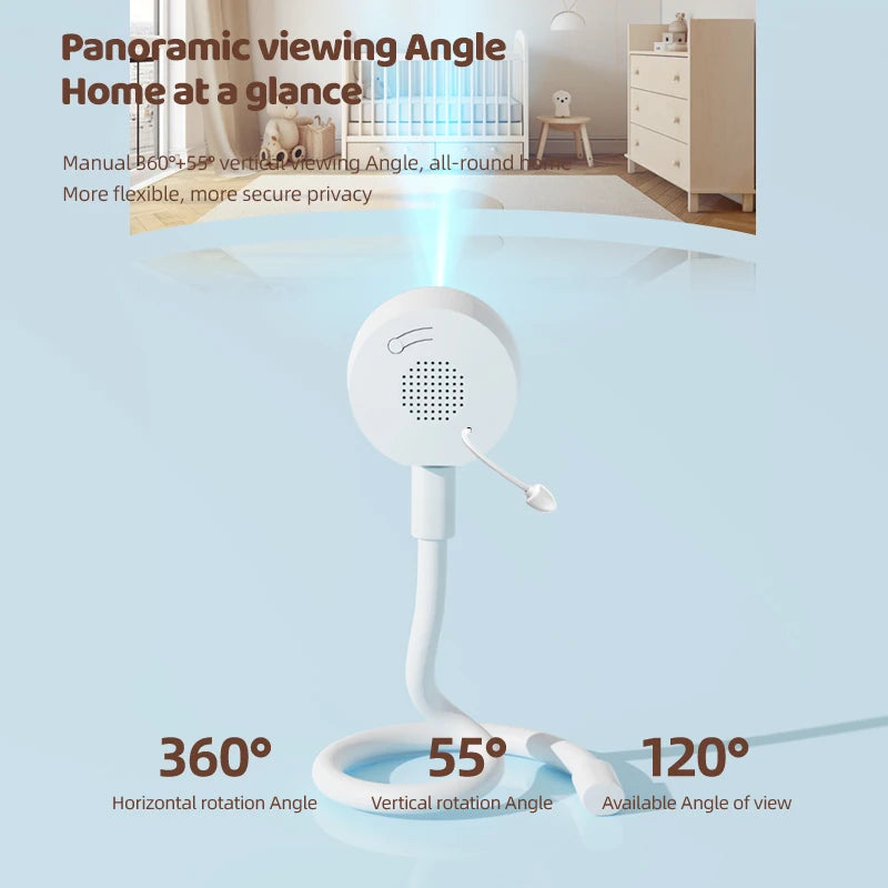 DANMINI 1080P Tuya Smart Baby Monitor Camera Indoor IP Camera Two Way Camera Infrared Night Vision Temperature Detection