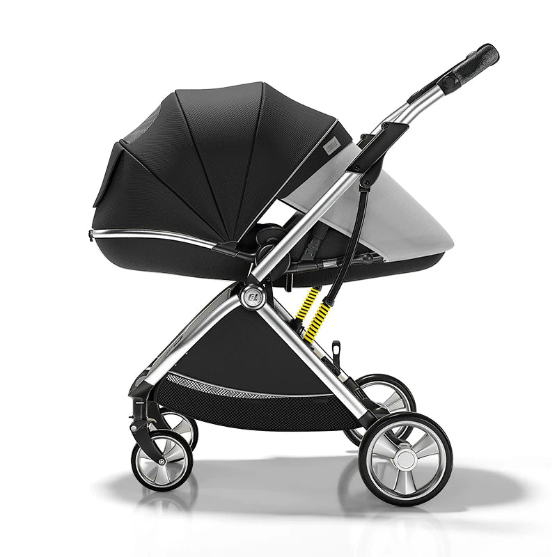Luxurious Lightweight High-View Reversible Stroller for Newborns & Toddlers – Sit/Lie & Compact Fold