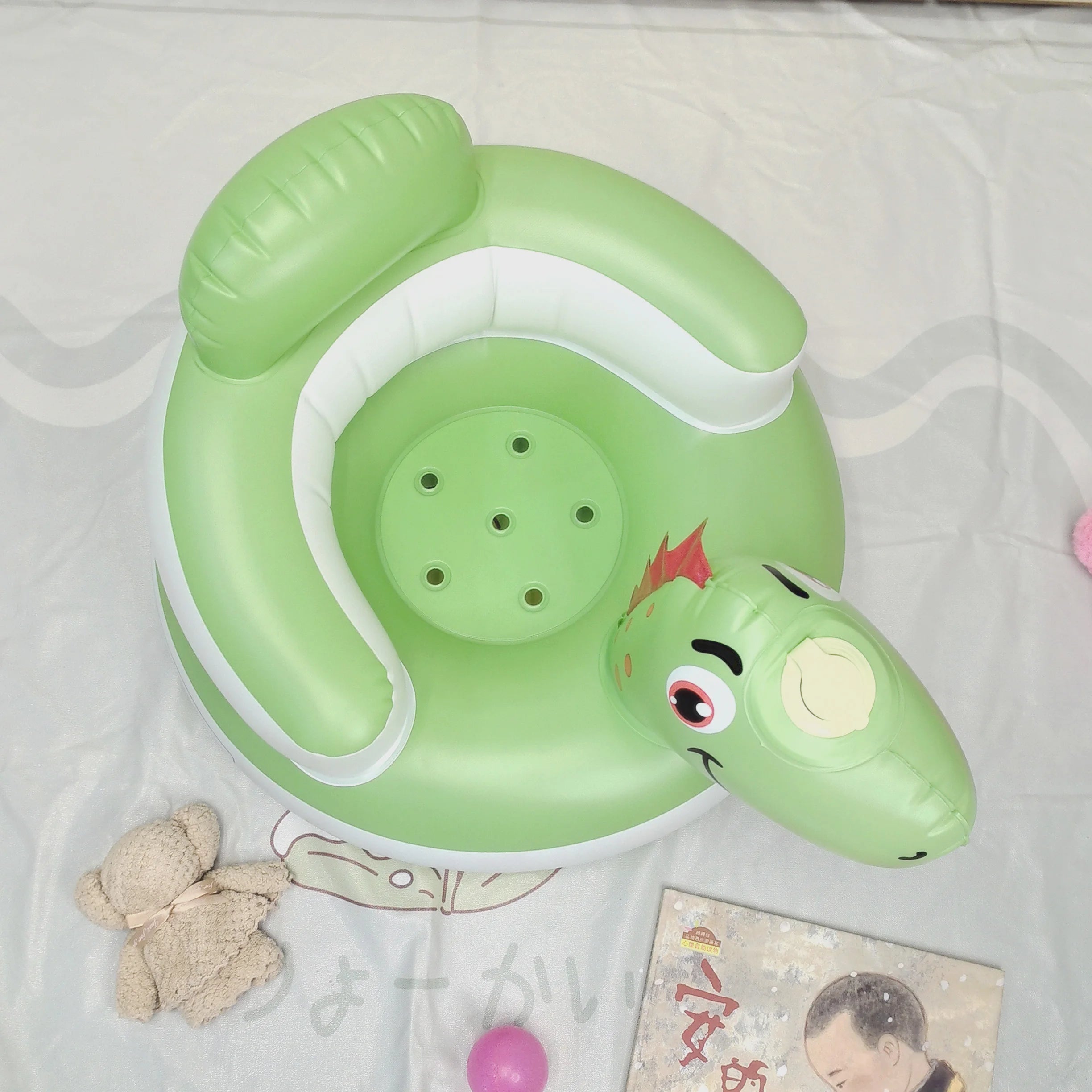 2025 New Inflatable Baby Seat with Full Enclosure, Comfortable PVC Sit Me Up Baby Chair, Built in Air Pump Blow Up Sitting Sofa
