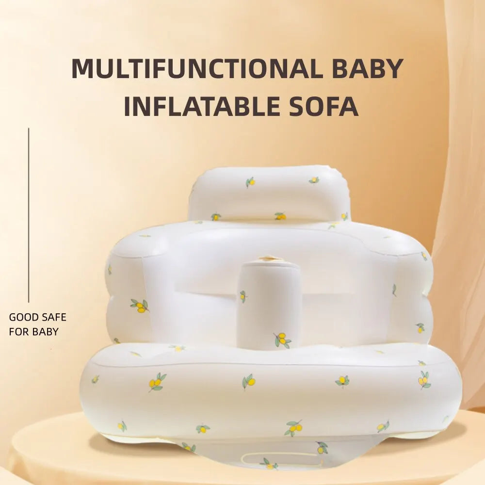 Baby Inflatable Sofa Chair Portable Inflatable Sofa Pool Float Baby Seat Back Support Anti-Fall Baby Bath Stool