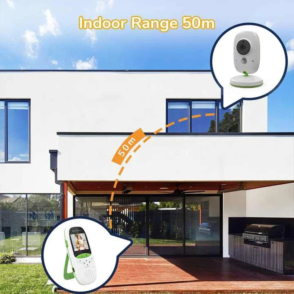 VB602 Baby Monitor Two Way Intercom VOX Mode IR Night Vision Temperature Monitor Built-in Lullabies Home Baby Security Camera