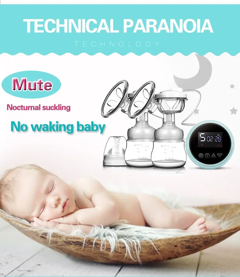 USB BPA Free Electric Double Breast Pump with Nursing Pads And Breast Milk Storage Set Baby Feeding Gift Set