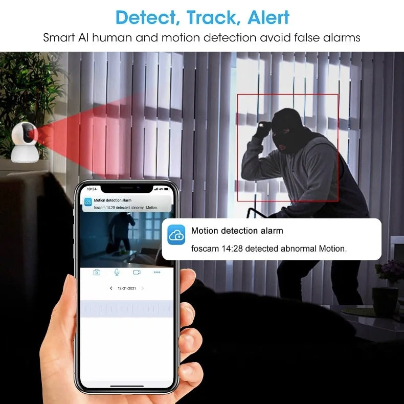 Baby Monitor Camera Indoor Security IP Camera 2K Resolution with Pan Tilt Zoom/ Motion Alerts Ideal for Baby and Pet