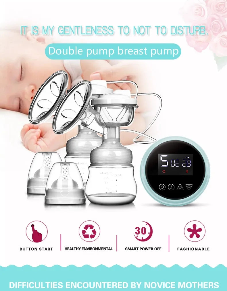 USB BPA Free Electric Double Breast Pump with Nursing Pads And Breast Milk Storage Set Baby Feeding Gift Set