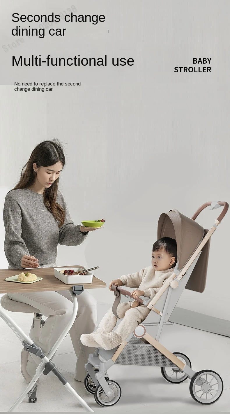 Two-way Baby Stroller can Sit or Lie Down Newborn Baby Stroller Simple Folding Ultra-lightweight Shock-absorbing Wheels