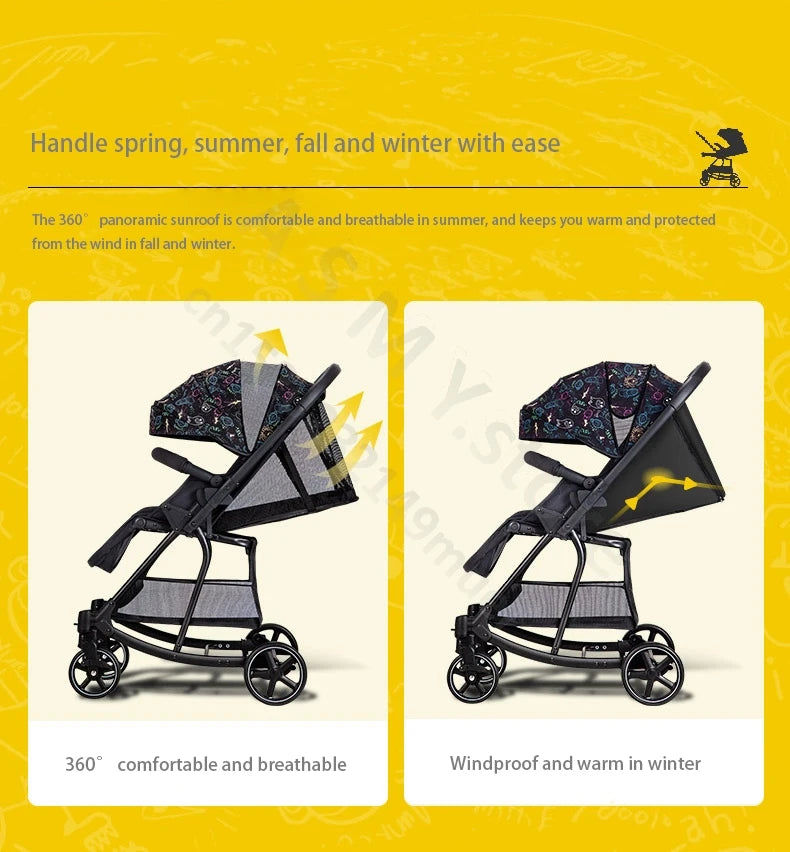 Baby stroller / can sit and lie down two-way lightweight stroller can be folded / shopping cart / 0-3 years old baby stroller