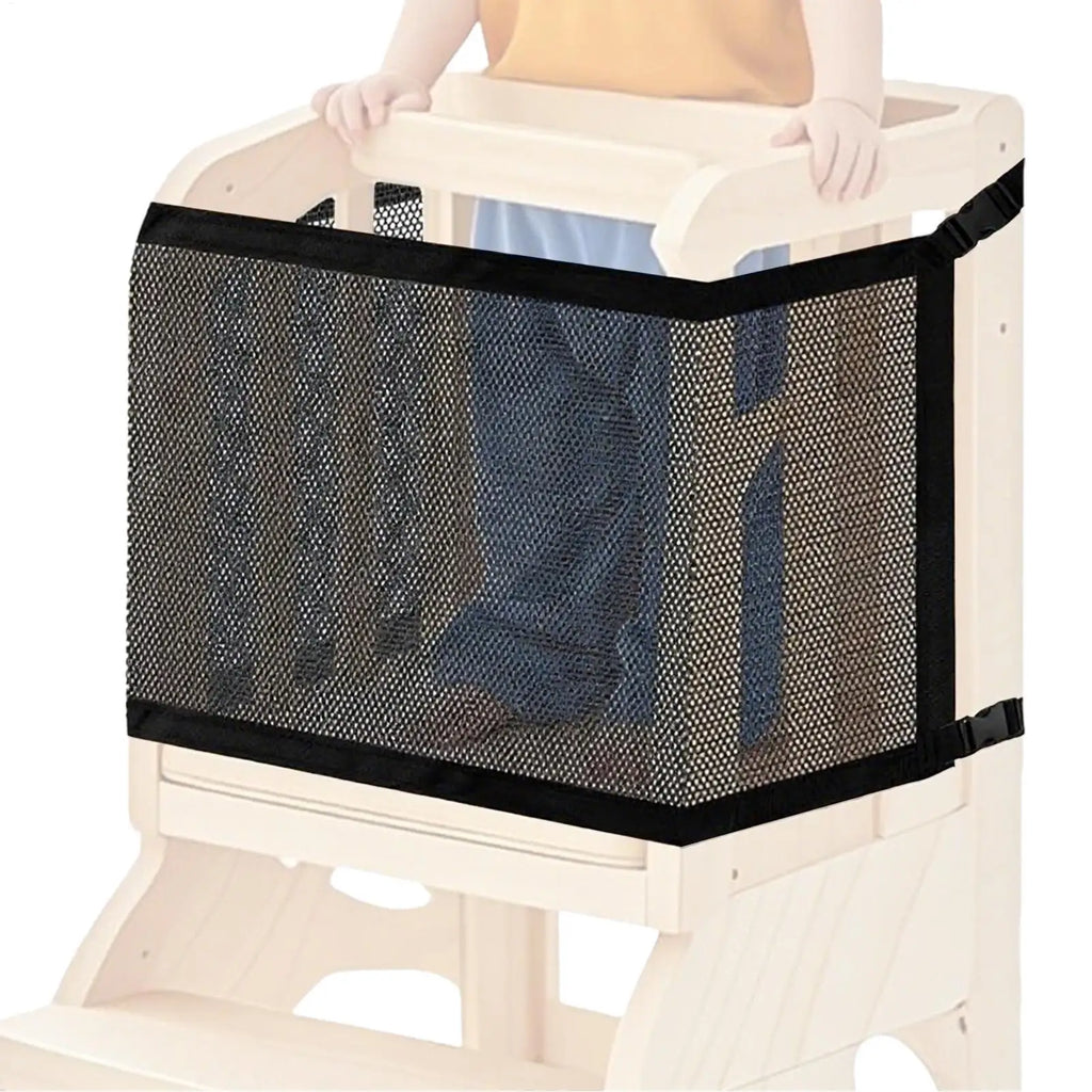 Baby Chair Safety Net Kids Tower Chair Safety Netting 4-Sided Protection Step Tool Mesh Barrier For Child Playing Studying