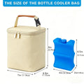 Breast Milk Cooler Bag with Ice Pack Fits 4 Baby Bottles Up to 9 Ounce, Baby Bottle Bag for Nursing Mom Daycare