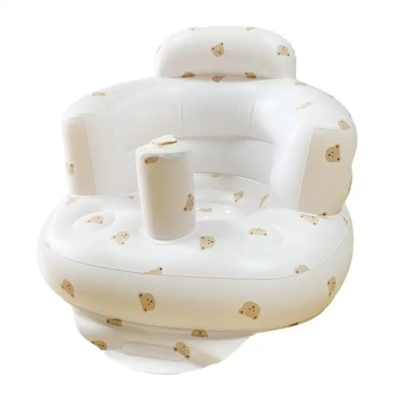 Baby Inflatable Sofa Chair Portable Inflatable Sofa Pool Float Baby Seat Back Support Anti-Fall Baby Bath Stool