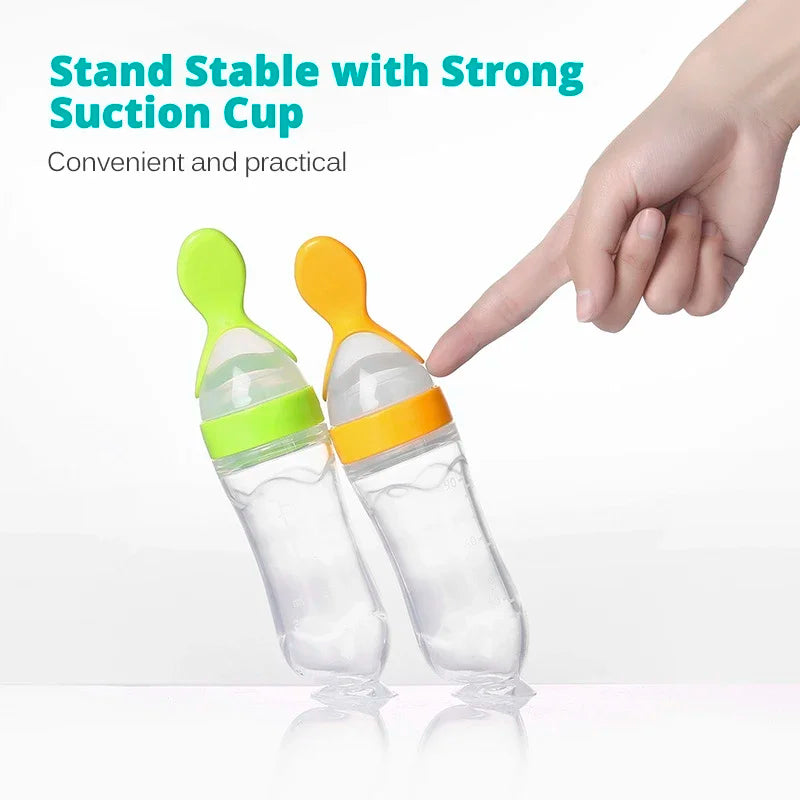 Baby Spoon Squeezing Feeding Bottle Feeder Silicone Spoons for Feeding Kids Toddler Cutlery Utensils Babies Accessories Newborn