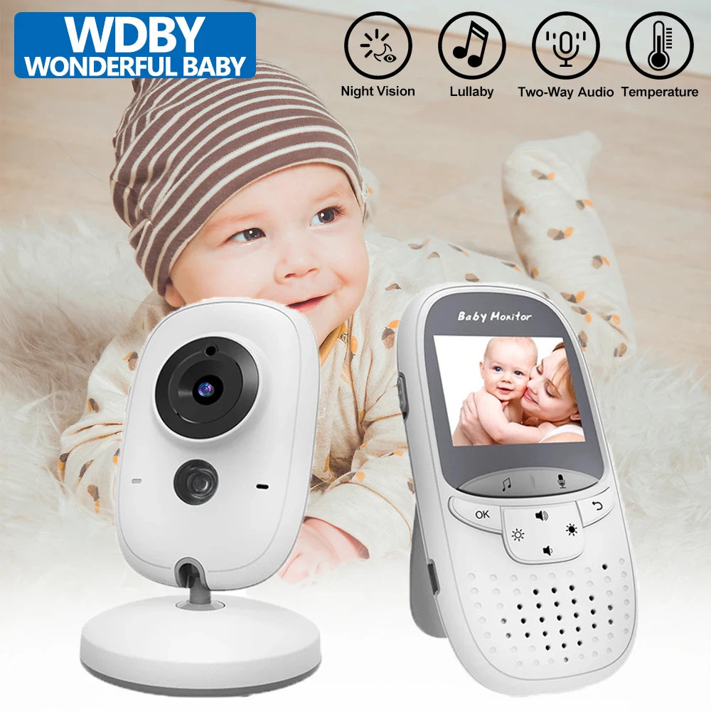 VB602 Baby Monitor Two Way Intercom VOX Mode IR Night Vision Temperature Monitor Built-in Lullabies Home Baby Security Camera