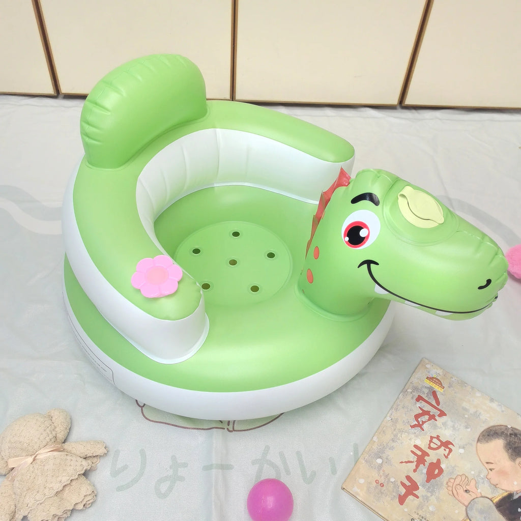 2025 New Inflatable Baby Seat with Full Enclosure, Comfortable PVC Sit Me Up Baby Chair, Built in Air Pump Blow Up Sitting Sofa