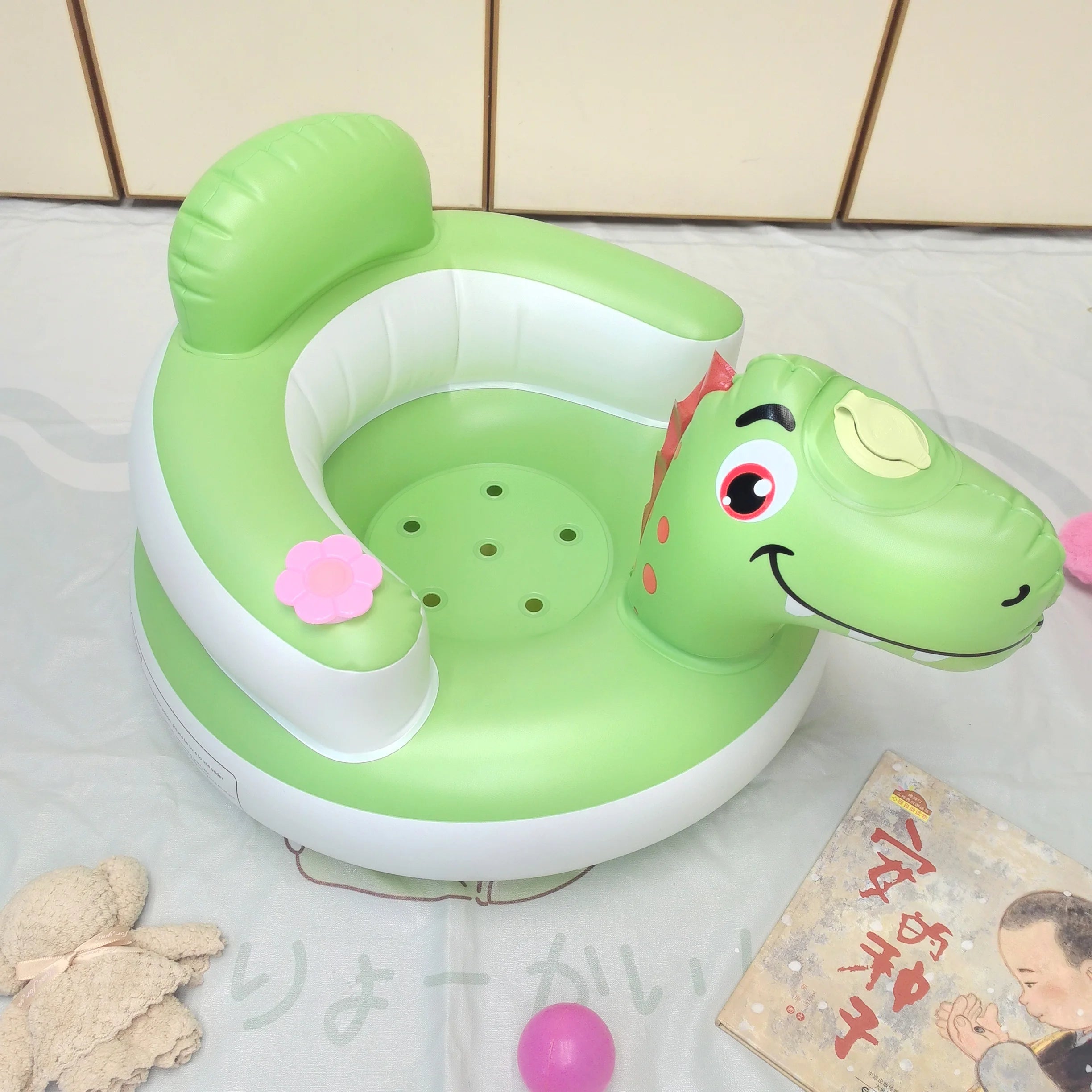 2025 New Inflatable Baby Seat with Full Enclosure, Comfortable PVC Sit Me Up Baby Chair, Built in Air Pump Blow Up Sitting Sofa