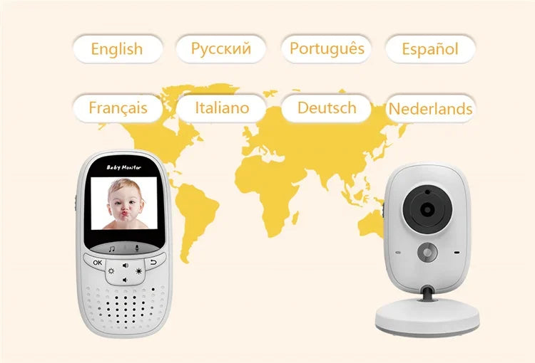 VB602 Baby Monitor Two Way Intercom VOX Mode IR Night Vision Temperature Monitor Built-in Lullabies Home Baby Security Camera