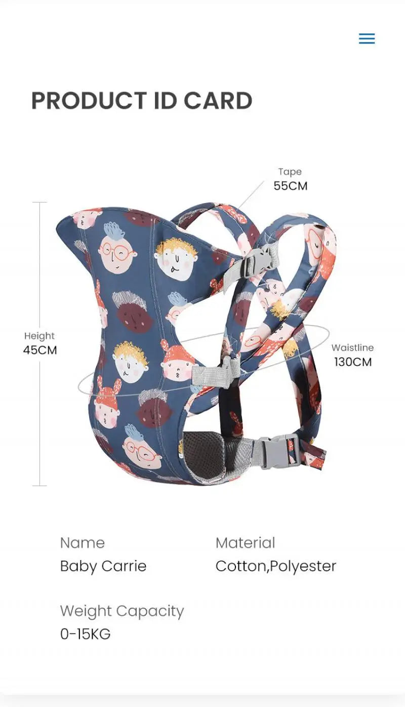 Multi-Functional Baby Carrier Front Carry Horizontal Waist Stool Newborn Carriers Breathable Adjustable Ergonomic Babies Items