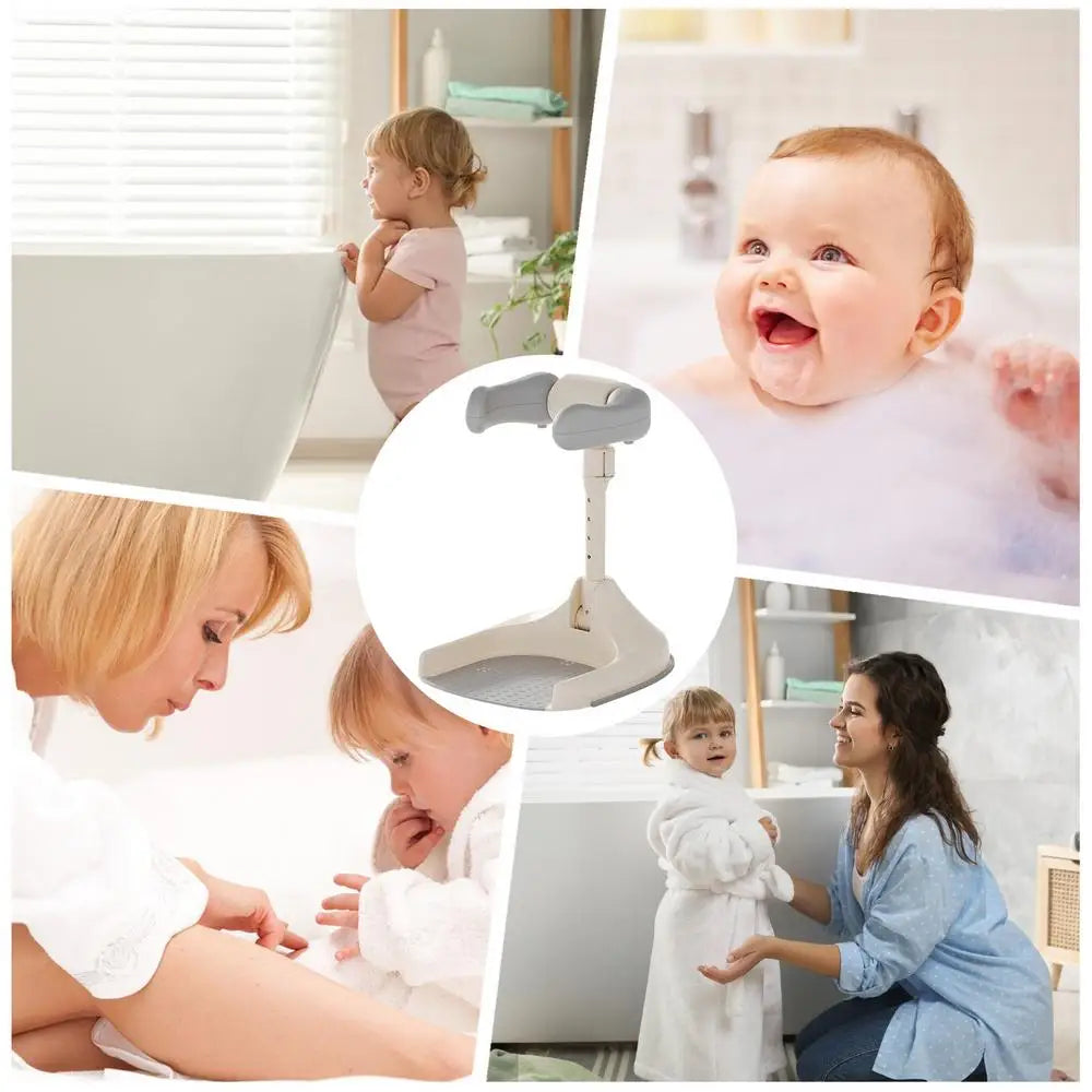 Baby Shower Stand Anti-Slip Baby Shower Standing Support Foldable Portable Bathing Device Wash Seat for Kids Boys Girls