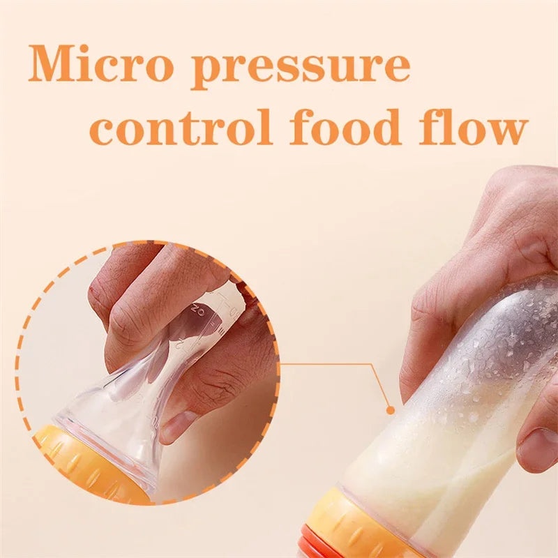 Baby Spoon Squeezing Feeding Bottle Feeder Silicone Spoons for Feeding Kids Toddler Cutlery Utensils Babies Accessories Newborn