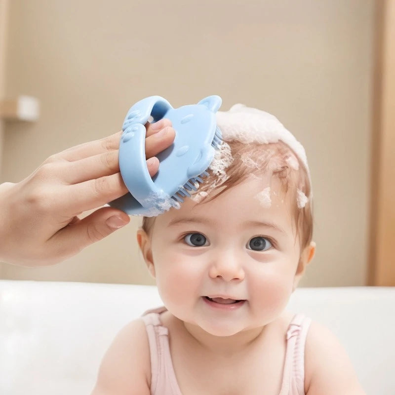 Baby Bear Hair Washing Brush Children's Bath Scrubbing Magic Tool Home Baby Bath Bathing Newborn Hair Removal and Shampoo Brush