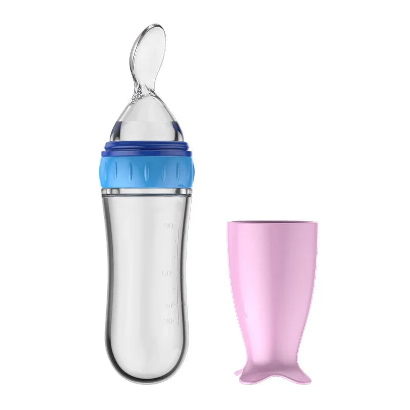 Baby Spoon Squeezing Feeding Bottle Feeder Silicone Spoons for Feeding Kids Toddler Cutlery Utensils Babies Accessories Newborn