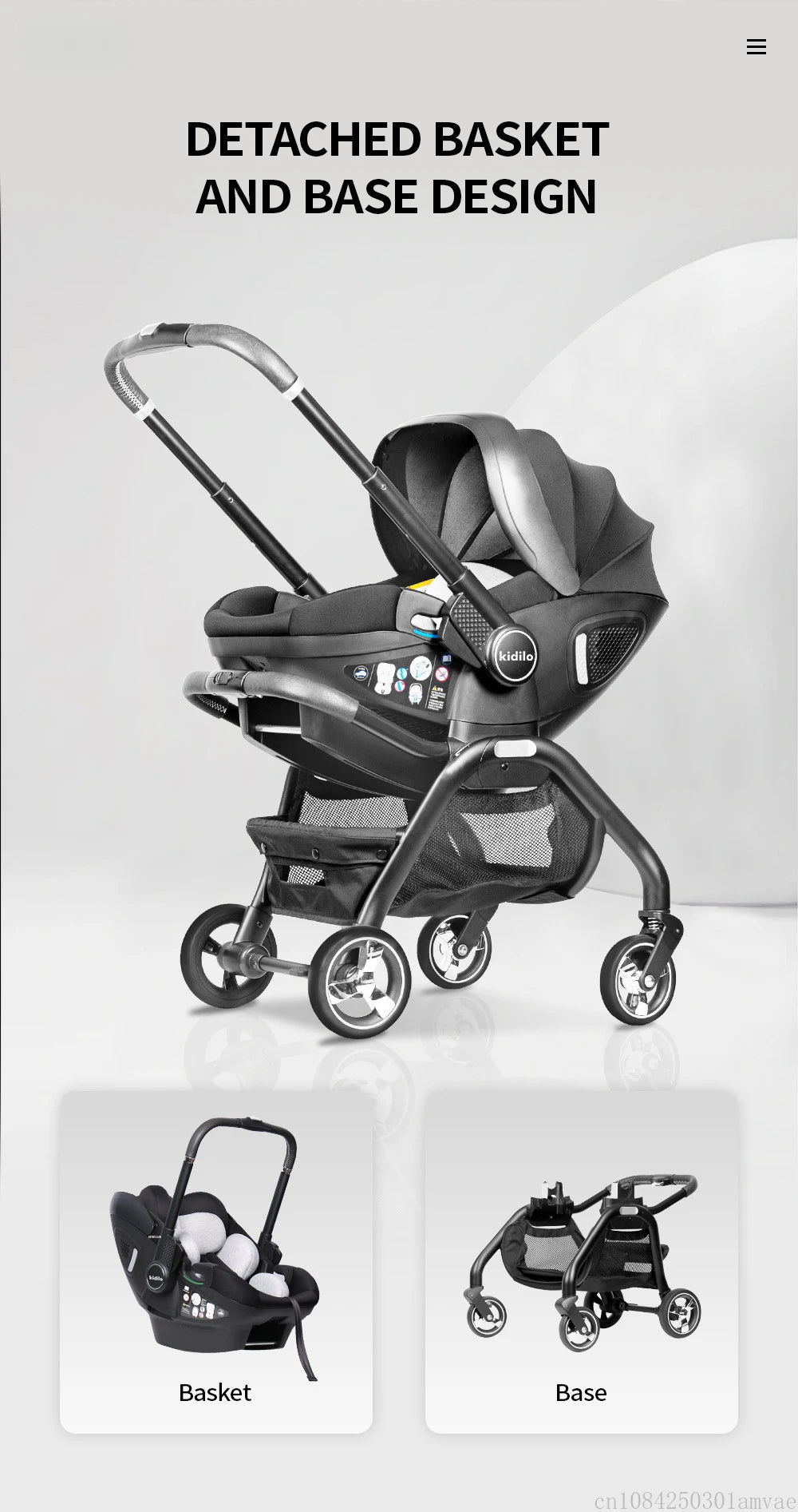 3in1 Baby Stroller, Children's Car Seat, Newborn Stroller, Portable, Lightweight, Luxurious, Suitable For Babies Aged 0-12months