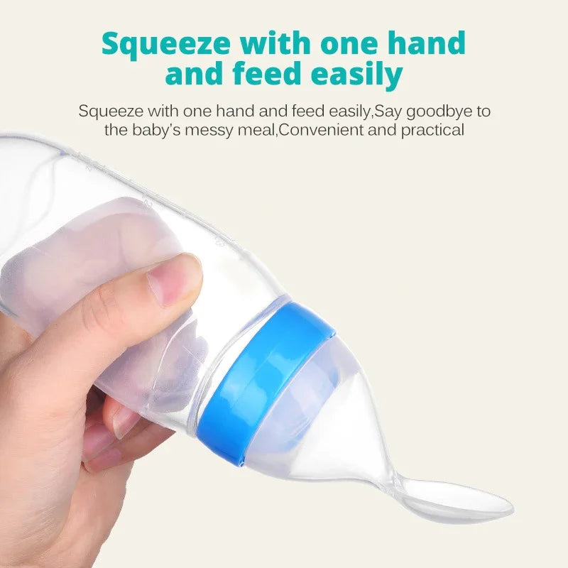 Baby Spoon Squeezing Feeding Bottle Feeder Silicone Spoons for Feeding Kids Toddler Cutlery Utensils Babies Accessories Newborn