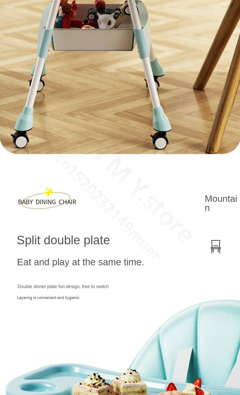 Children's dining chair / baby eating foldable seat / baby multifunctional lift home learning to sit dining table chair 1-3year