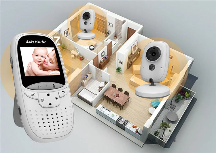 VB602 Baby Monitor Two Way Intercom VOX Mode IR Night Vision Temperature Monitor Built-in Lullabies Home Baby Security Camera