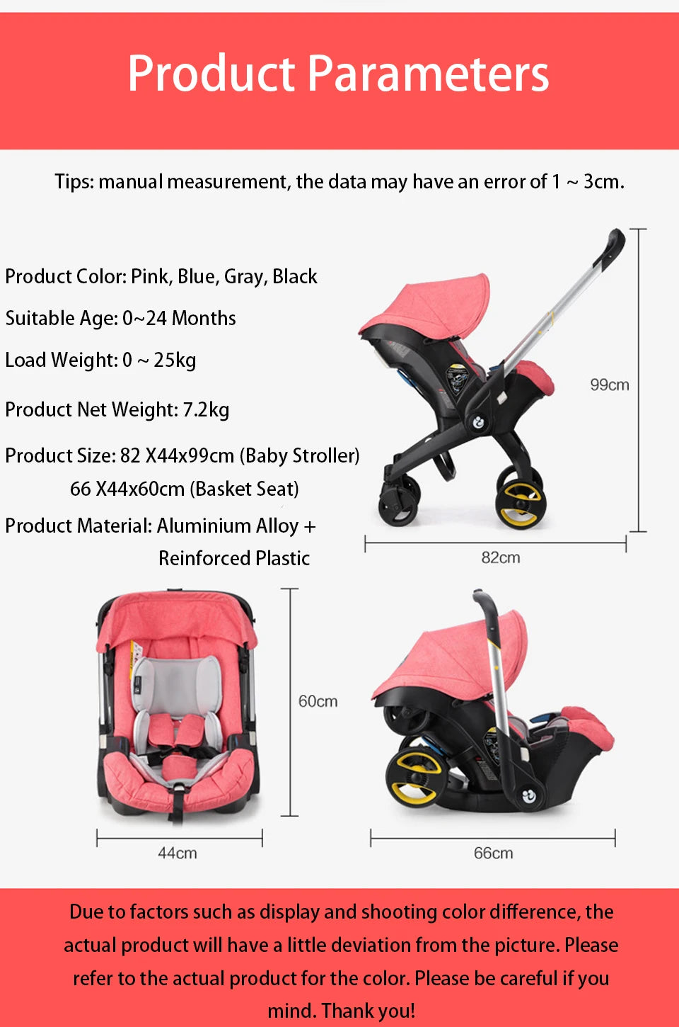 Baby Stroller 4 in 1 With Car Seat Baby Pram High Landscope Folding Baby Carriage Prams For Newborns Cart 3 in 1